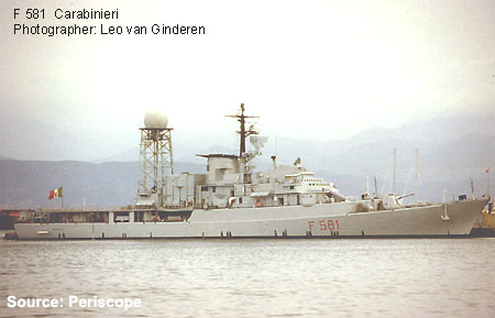 Overview — CARABINIERE (F581) class — Auxiliary — Ships — Weapons